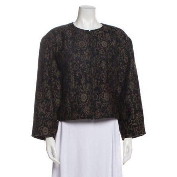 Valentino vintage 1980’s womens authentic black brown long sleeve jacket large - Picture 1 of 6